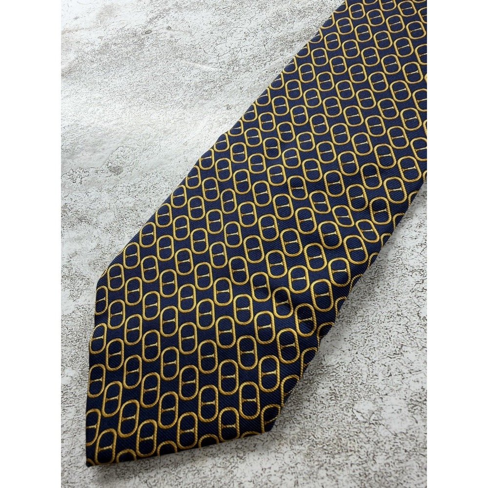 Brooks Brothers Tie Mens One Size Blue 100% Silk Geometric Designer USA
